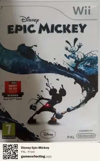 Disney Epic Mickey Nintendo Wii, PAL box front