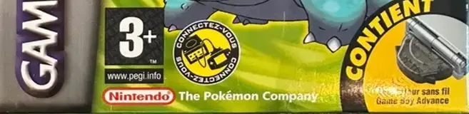Pokémon LeafGreen Version, the PEGI square on its front