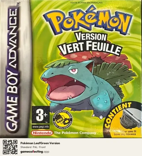 Pokémon LeafGreen Version Game Boy Advance, PAL box front