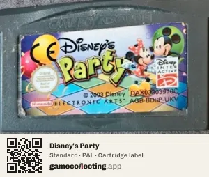 Disney's Party Game Boy Advance, PAL cartridge label