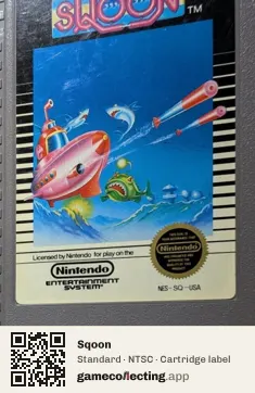 Sqoon Nintendo Entertainment System, NTSC cartridge label