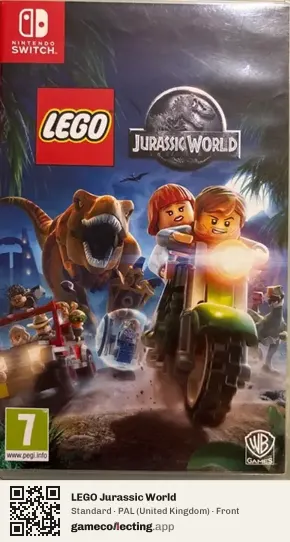 LEGO Jurassic World Nintendo Switch, United Kingdom box front