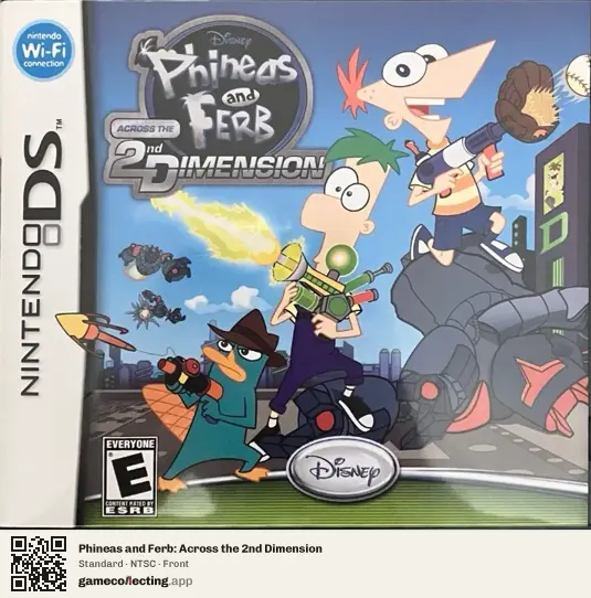 Phineas and Ferb: Across the 2nd Dimension Nintendo DS, NTSC box front