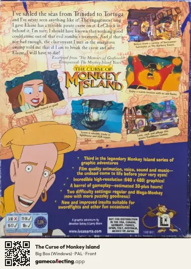 The Curse of Monkey Island Computer, PAL box front