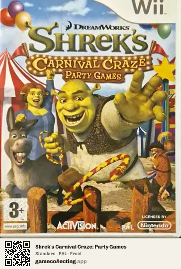 Shrek's Carnival Craze: Party Games Nintendo Wii, PAL box front