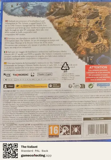 The Valiant PlayStation 5, PAL box back