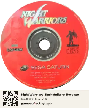 Night Warriors: Darkstalkers' Revenge Sega Saturn, PAL disc