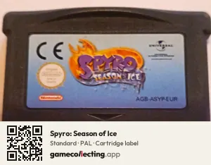 Spyro: Season of Ice Game Boy Advance, PAL cartridge label