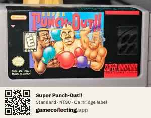 Super Punch-Out!! Super Nintendo Entertainment System, NTSC cartridge label