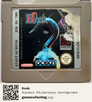 Hook Game Boy, PAL cartridge label