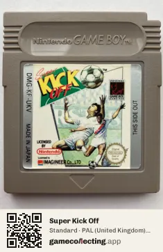 Super Kick Off Game Boy, PAL cartridge label