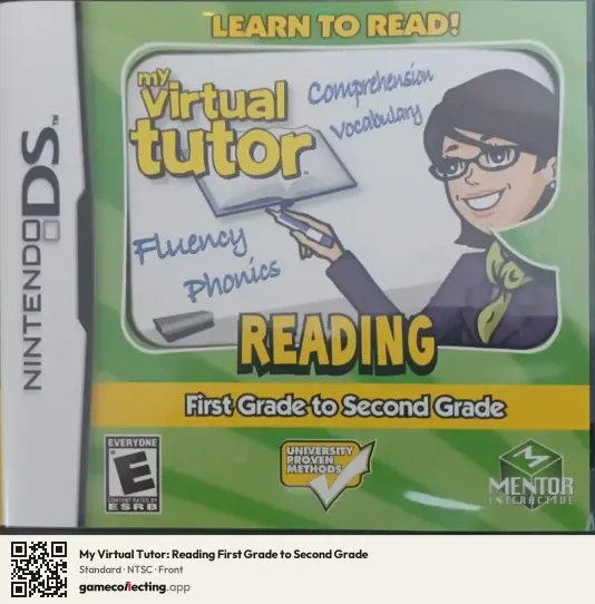 My Virtual Tutor: Reading First Grade to Second Grade Nintendo DS, NTSC box front