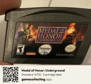 Medal of Honor: Underground Game Boy Advance, NTSC cartridge label