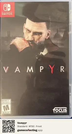 Vampyr Nintendo Switch, NTSC box front