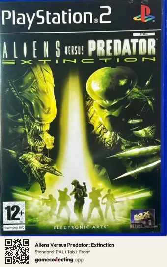 Aliens Versus Predator: Extinction PlayStation 2, Italy box front