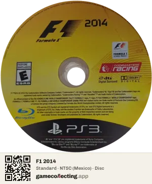 F1 2014 PlayStation 3, NTSC disc