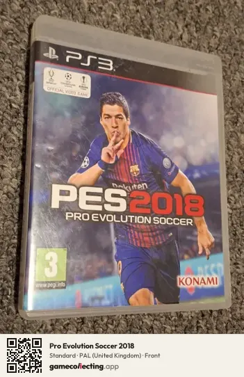 Pro Evolution Soccer 2018 PlayStation 3, United Kingdom box front