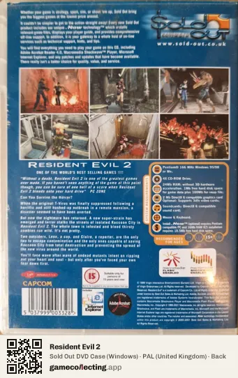 Resident Evil 2 Computer, United Kingdom box back