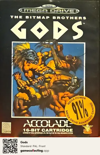 Gods Sega Mega Drive / Genesis, PAL box front