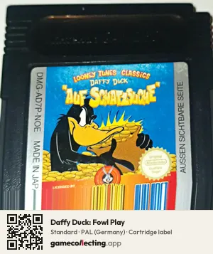 Daffy Duck: Fowl Play Game Boy Color, PAL cartridge label