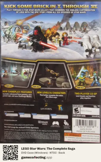 LEGO Star Wars: The Complete Saga Computer, NTSC box back