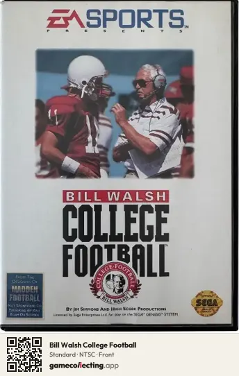 Bill Walsh College Football Sega Mega Drive / Genesis, NTSC box front