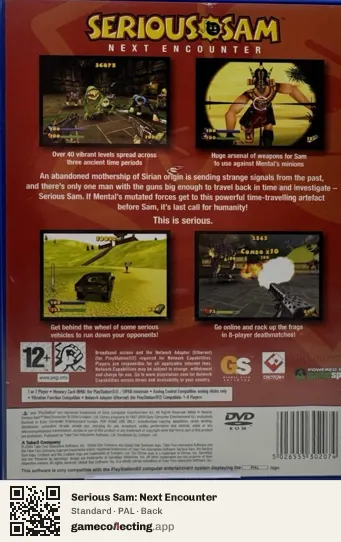 Serious Sam: Next Encounter PlayStation 2, PAL box back