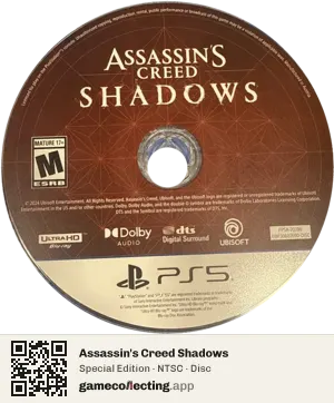 Assassin's Creed Shadows PlayStation 5, NTSC disc