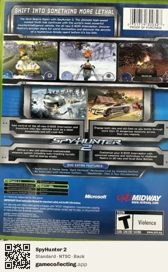SpyHunter 2 Xbox, NTSC box back