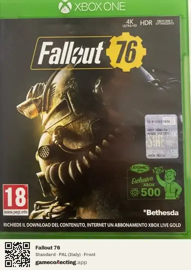 Fallout 76 Xbox One, Italy box front