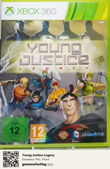 Young Justice: Legacy Xbox 360, PAL box front