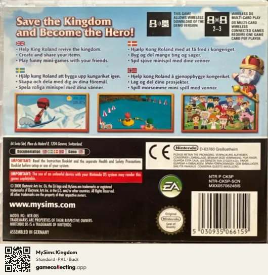 MySims Kingdom Nintendo DS, PAL box back