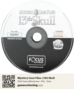 Mystery Case Files: 13th Skull Computer, PAL disc