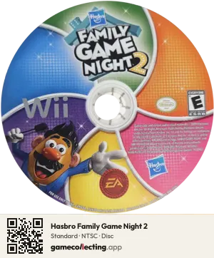 Hasbro Family Game Night 2 Nintendo Wii, NTSC disc