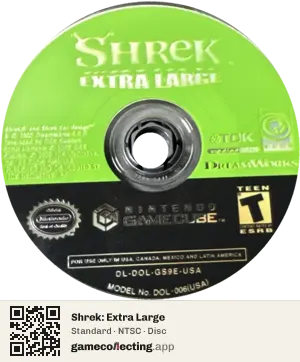 Shrek: Extra Large Nintendo GameCube, NTSC disc