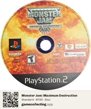 Monster Jam: Maximum Destruction PlayStation 2, NTSC disc
