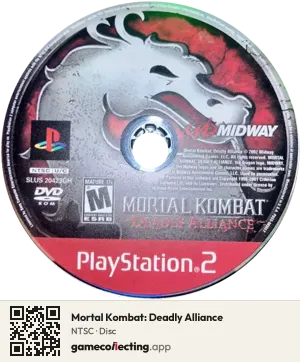Mortal Kombat: Deadly Alliance PlayStation 2, NTSC disc