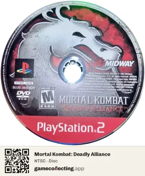 Mortal Kombat: Deadly Alliance PlayStation 2, NTSC disc
