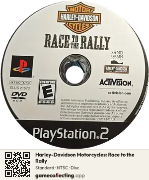 Harley-Davidson Motorcycles: Race to the Rally PlayStation 2, NTSC disc