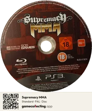 Supremacy MMA PlayStation 3, PAL disc
