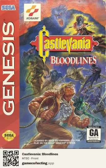 Castlevania: Bloodlines Sega Mega Drive / Genesis, NTSC box front