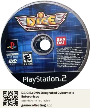 D.I.C.E.: DNA Integrated Cybernetic Enterprises PlayStation 2, NTSC disc