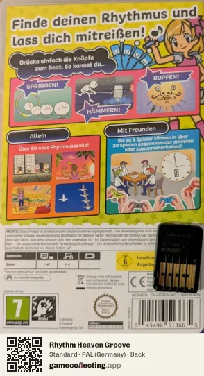 Rhythm Heaven Groove Nintendo Switch, Germany box back