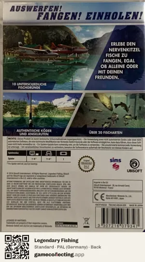 Legendary Fishing Nintendo Switch, Germany box back