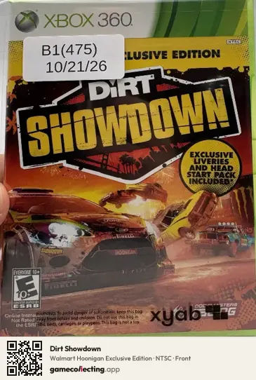 Dirt Showdown Xbox 360, NTSC box front