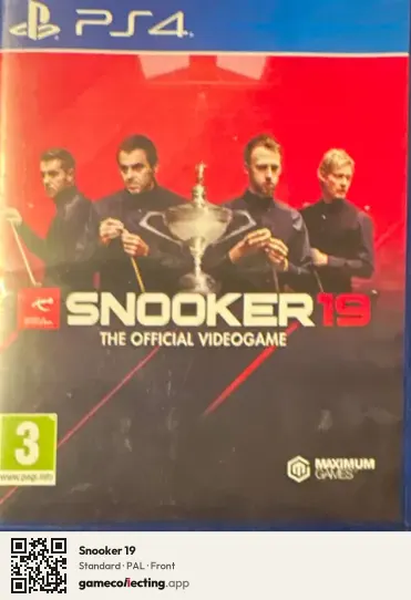Snooker 19 PlayStation 4, PAL box front