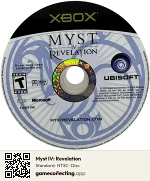 Myst IV: Revelation Xbox, NTSC disc