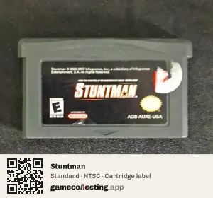 Stuntman Game Boy Advance, NTSC cartridge label