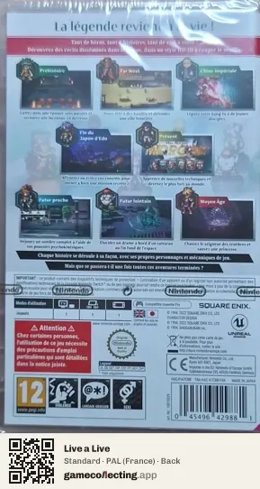 Live a Live Nintendo Switch, France box back