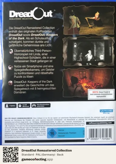 DreadOut Remastered Collection PlayStation 5, Germany box back